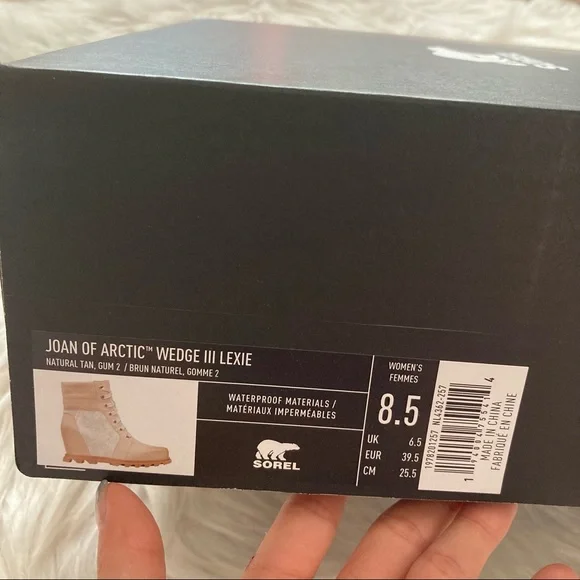 NIB Women’s Sz 8.5 Sorel Joan of the Arctic Wedge III Lexie Boots in Natural Tan - Picture 12 of 13